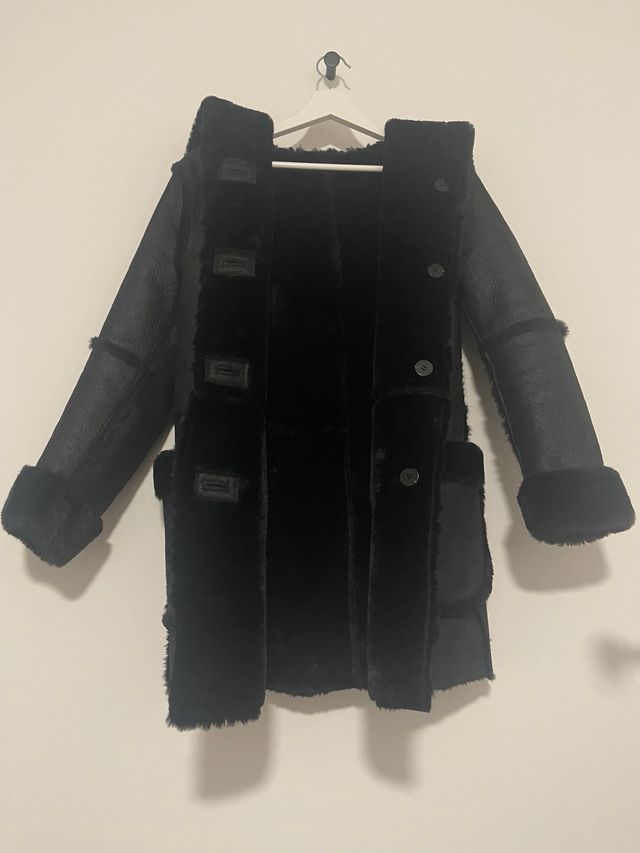 Chaqueta reversible piel y pelo sintético