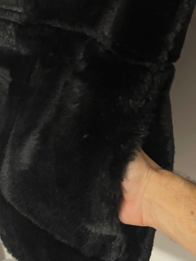 Chaqueta reversible piel y pelo sintético