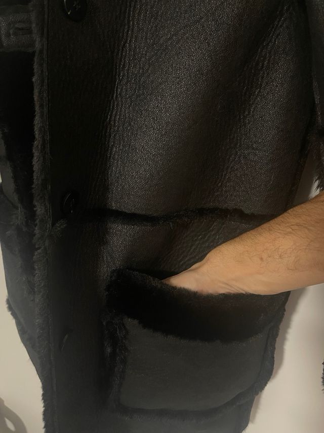 Chaqueta reversible piel y pelo sintético