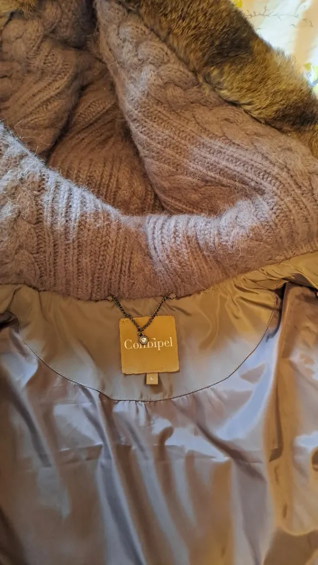 Cappotto imbottito Combipel marrone chiaro