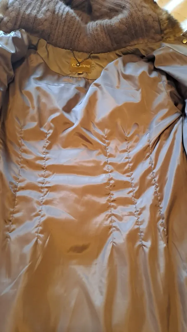 Cappotto imbottito Combipel marrone chiaro