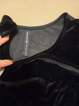 Vestido Terciopelo Negro Asimétrico