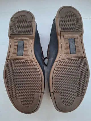 Zapatos náuticos piel marrón y gris