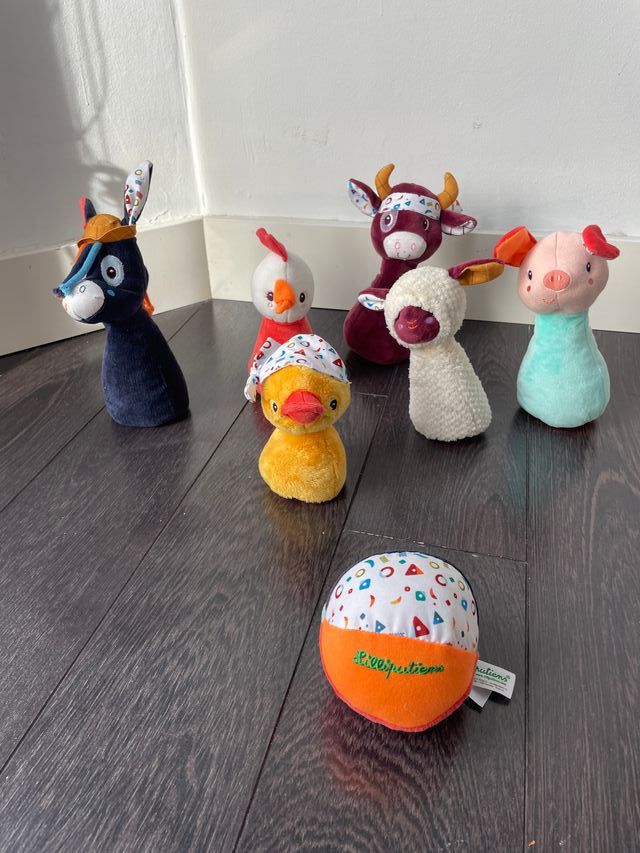 Set di bowling in peluche Lilliputiens Fattoria