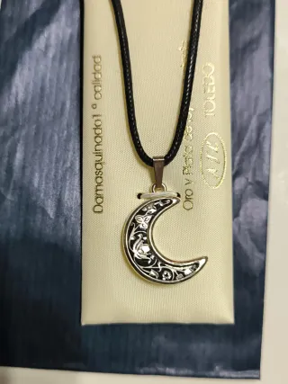 Collar Luna Damasquinado Plata