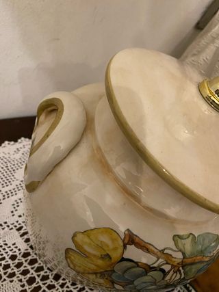 grande Lampada in ceramica con decoro uva