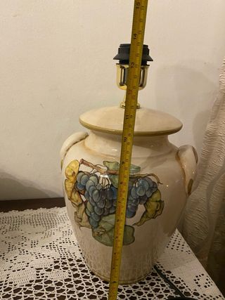 grande Lampada in ceramica con decoro uva