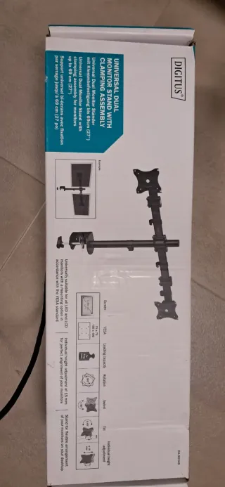 Soporte Doble Monitor DIGITUS Negro