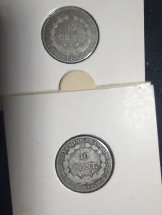 Indochina Francesa 10 cent 1922 y 1923 plata