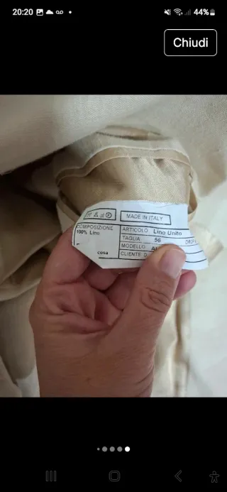 Completo uomo beige in puro lino