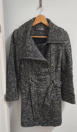 Abrigo mujer Easy Wear gris y negro T.M