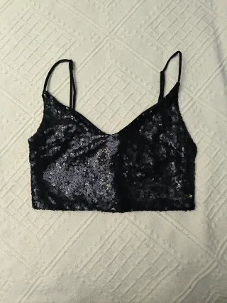 Top lentejuelas fiesta negro