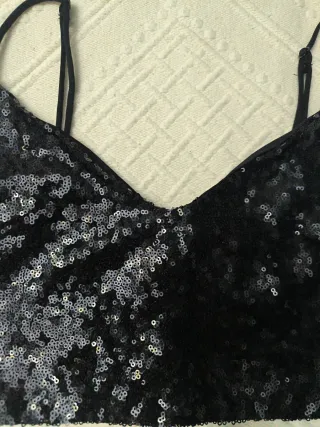 Top lentejuelas fiesta negro
