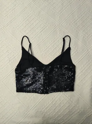 Top lentejuelas fiesta negro
