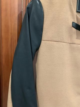 Abrigo SuiteBlanco paño y polipiel talla 40/42