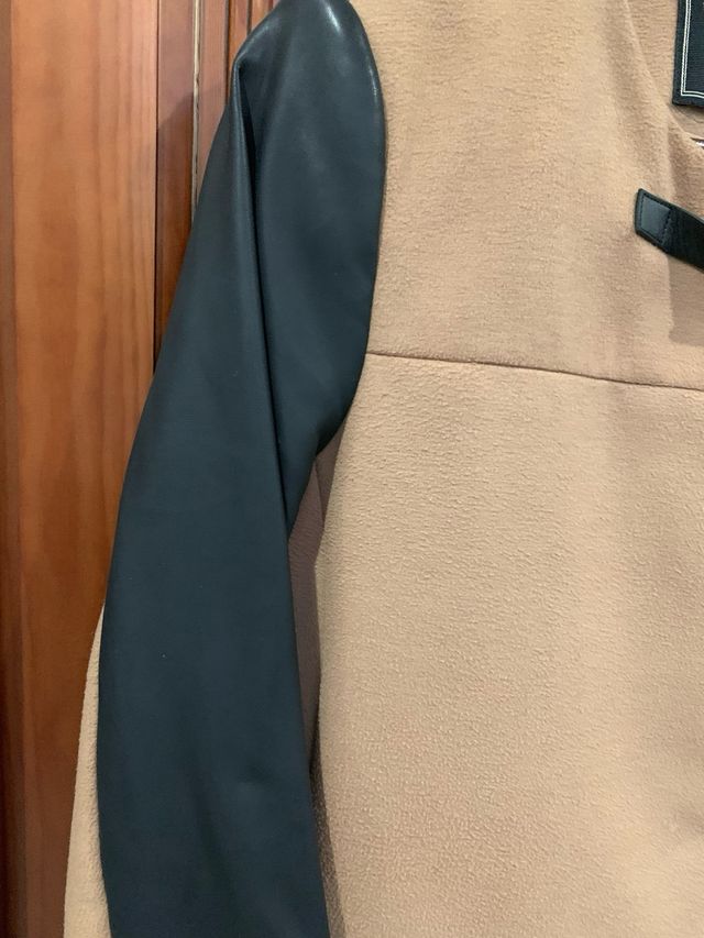 Abrigo SuiteBlanco paño y polipiel talla 40/42