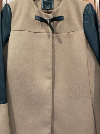 Abrigo SuiteBlanco paño y polipiel talla 40/42