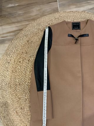 Abrigo SuiteBlanco paño y polipiel talla 40/42