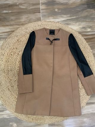 Abrigo SuiteBlanco paño y polipiel talla 40/42