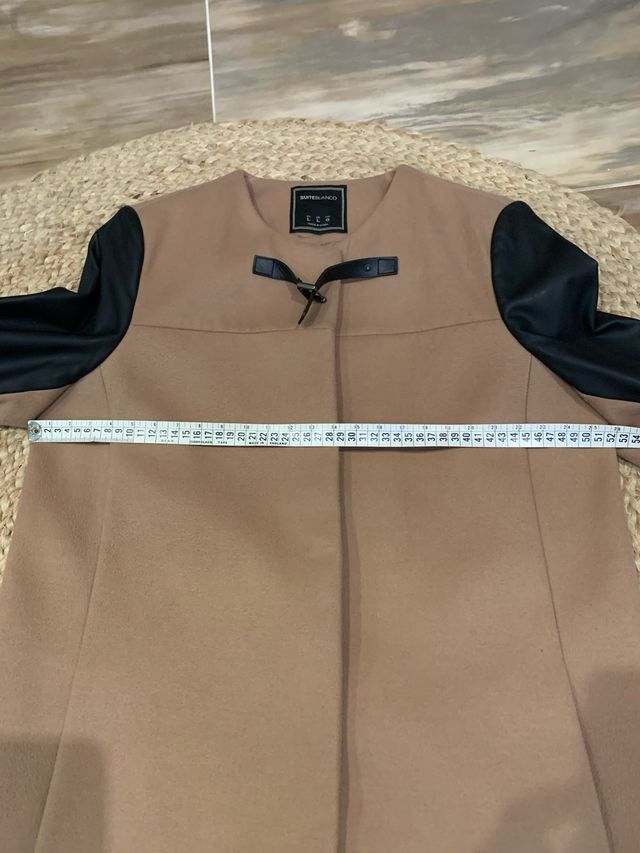 Abrigo SuiteBlanco paño y polipiel talla 40/42