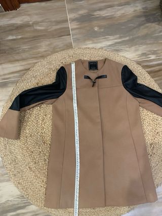 Abrigo SuiteBlanco paño y polipiel talla 40/42