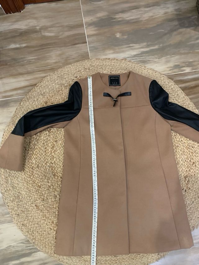 Abrigo SuiteBlanco paño y polipiel talla 40/42