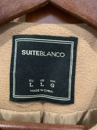 Abrigo SuiteBlanco paño y polipiel talla 40/42
