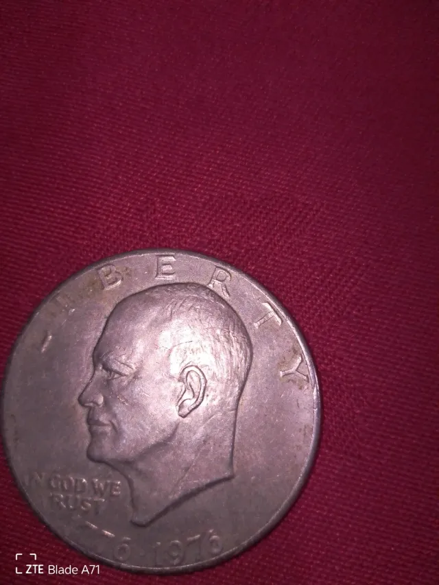 Moneda Dólar Plata Eisenhower 1976