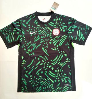 Camiseta Nike Fútbol XL Negra y Verde