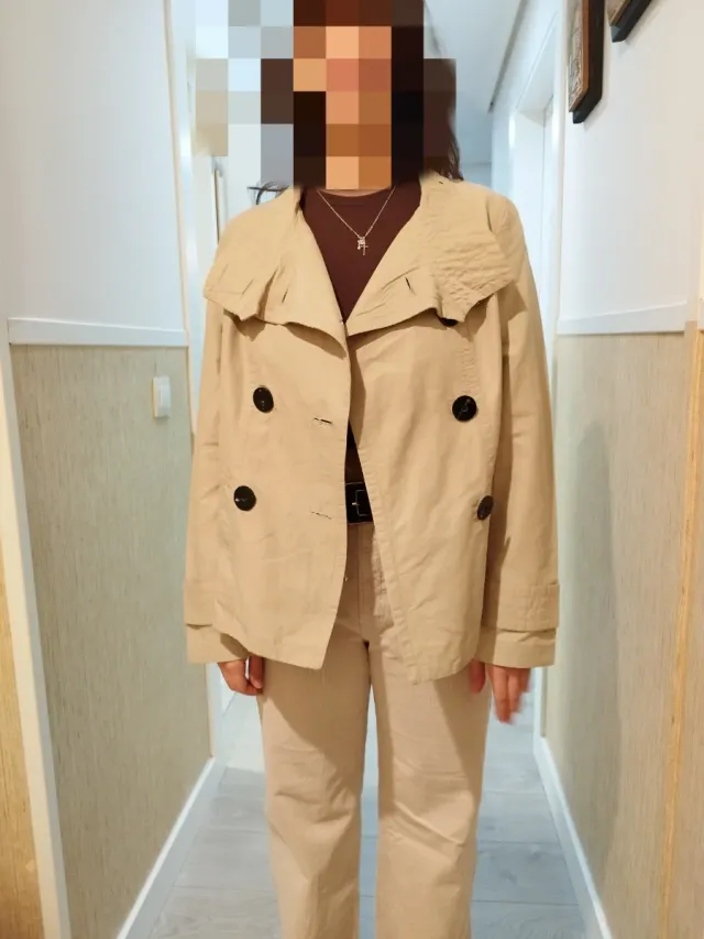 Chaqueta gabardina camel