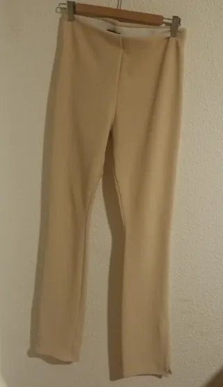 Pantalón campana Amisu mujer beige,da para talla m