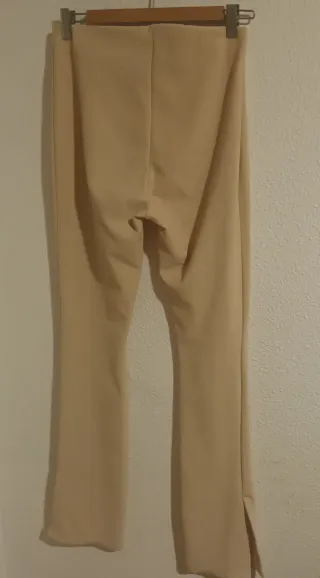 Pantalón campana Amisu mujer beige,da para talla m