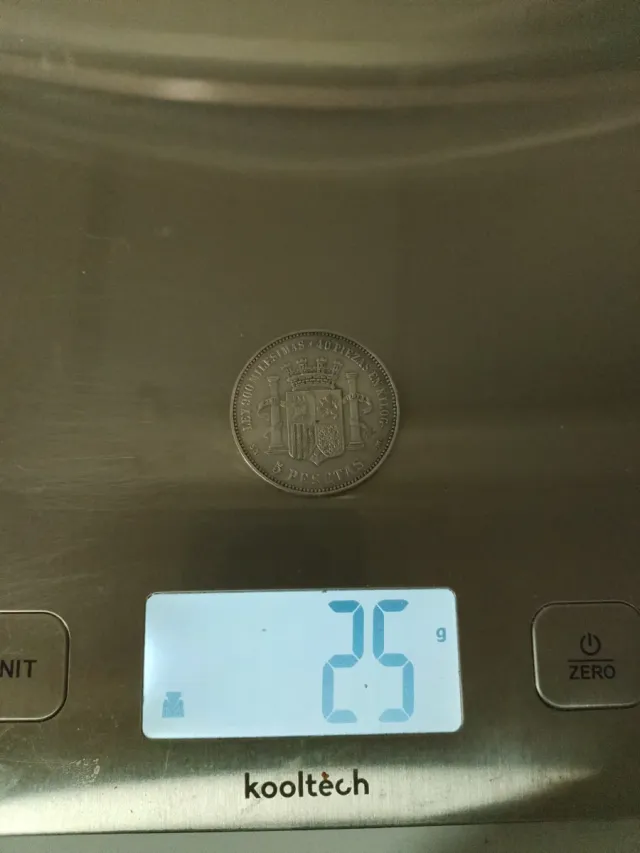 Moneda 5 Pesetas Plata 1869 Tío Sentado