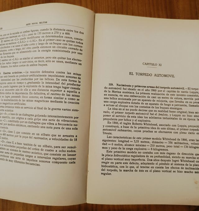 Arte Naval Militar Luis Carrero. Las armas navales