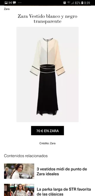 Vestido gasa Zara
