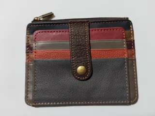 Tarjetero de piel multicolor