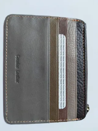 Tarjetero de piel multicolor