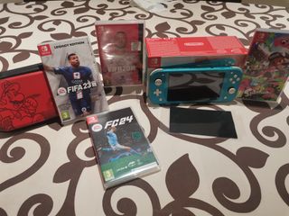 Nintendo Switch Lite + Custodia Mario + 4 Giochi