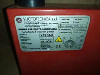 Bomba de vacío industrial  Vuototecnica vtl 50/g