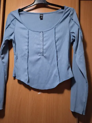 Camiseta Dazy canalé manga larga