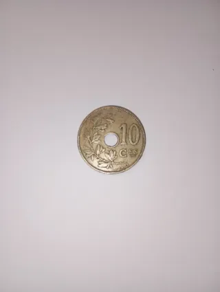 Moneda 10 Céntimos Bélgica 1928