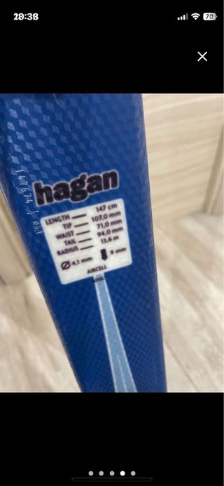 Esquís travesía 147 cm con cuchillas y pieles foca