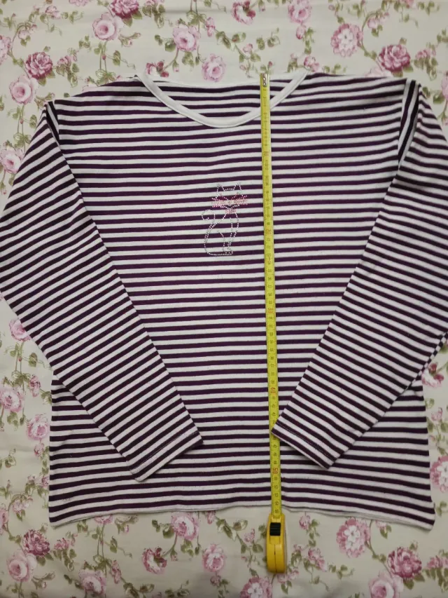 Camiseta rayas gato pedrería