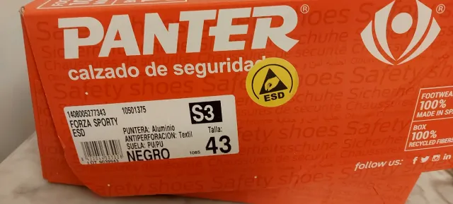 Zapatos de seguridad PANTER negros y grises