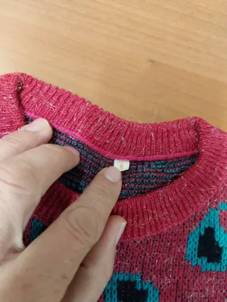 Jersey vintage mujer rosa y turquesa