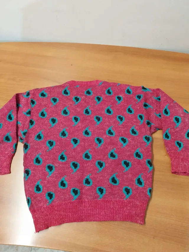 Jersey vintage mujer rosa y turquesa