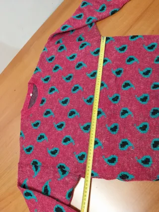 Jersey vintage mujer rosa y turquesa