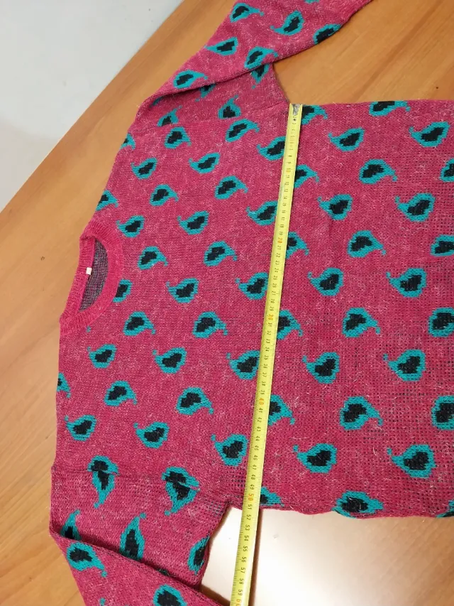 Jersey vintage mujer rosa y turquesa