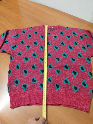 Jersey vintage mujer rosa y turquesa