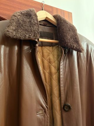 Chaquetón Cuero Ovino Mujer Talla 46 Marrón